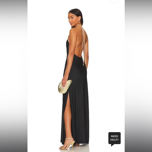 DANNIJO Halter Chain Maxi Dress in Black. Worn twice, excellent condition. Small - Picture 4 of 8